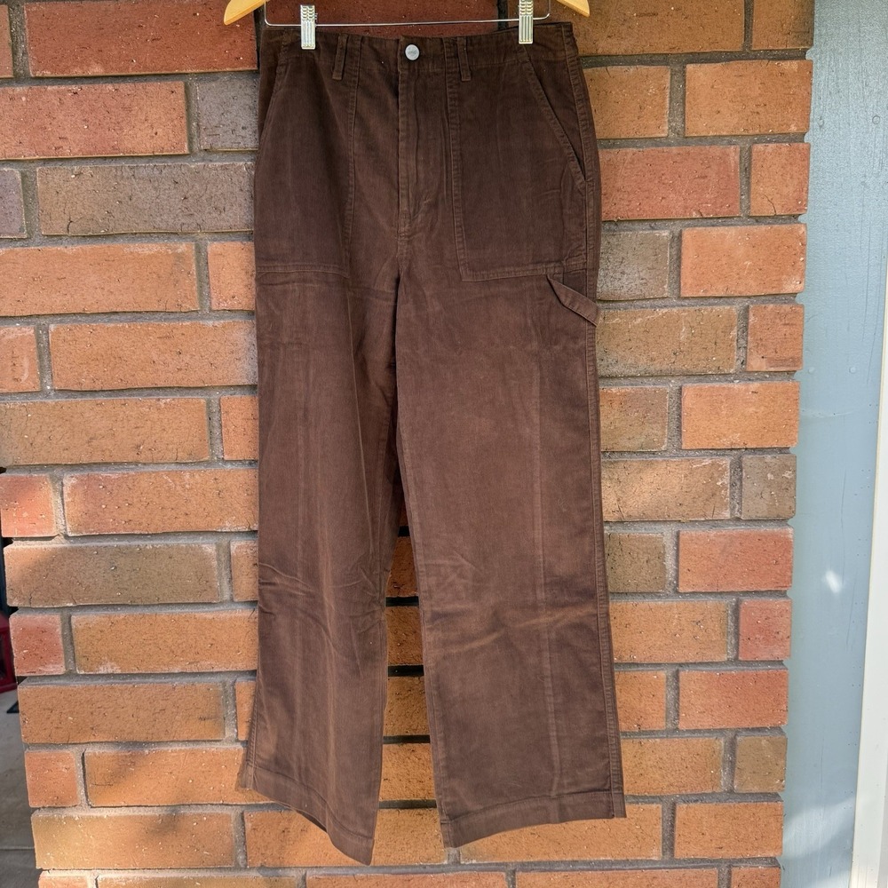 Onia Wide Leg Corduroy Carpenter Pant | Bison -‎ Dark Brown | Women's Size 28